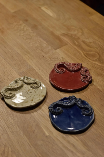 Ręcznie Malowany Talerzyk Ceramiczny - Ośmiornica Cthulhu, Pod Biżuterię