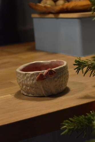 Ręcznie Malowana Ceramiczna Miska z Grzybem