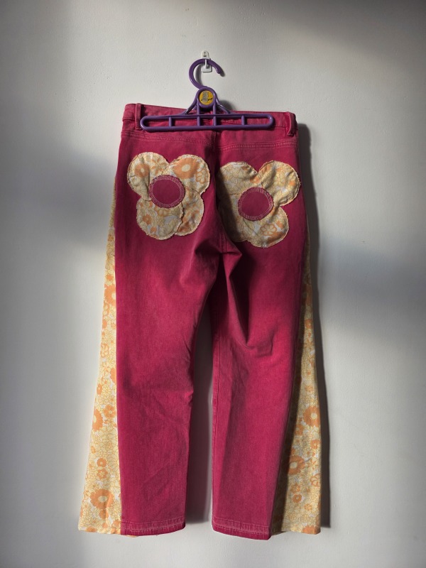 Spodnie z klinem szerokie NEON PINK 