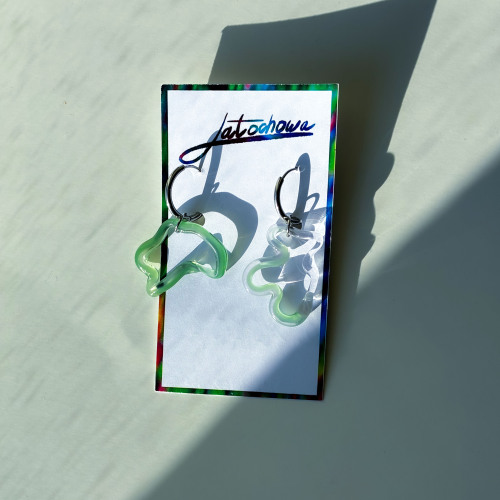 Długie kolczyki ze szkła w kolorze zielonym