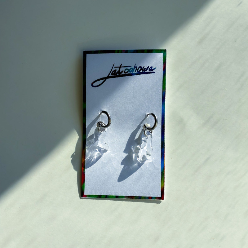 Kolczyki z transparentego szkła