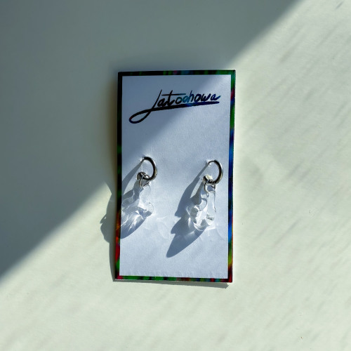 Kolczyki z transparentego szkła