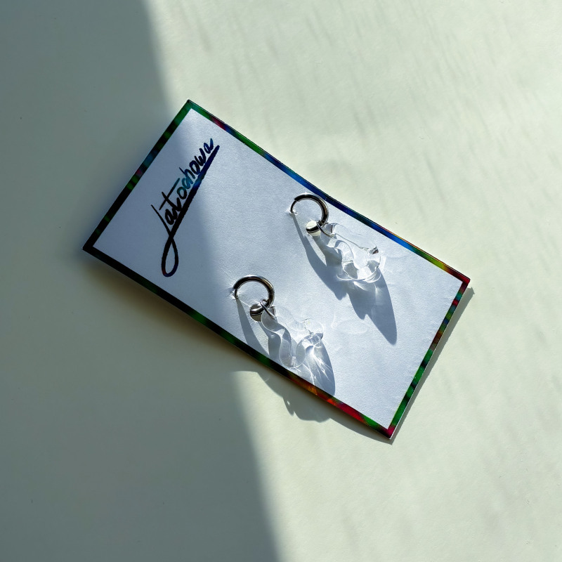 Kolczyki z transparentego szkła